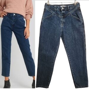 NA-KD WOMEN'S FRONT YOKE WESTERN HIGH RISE STRAIGHT LEG ANKLE JEAN SIZE 8 EU 38